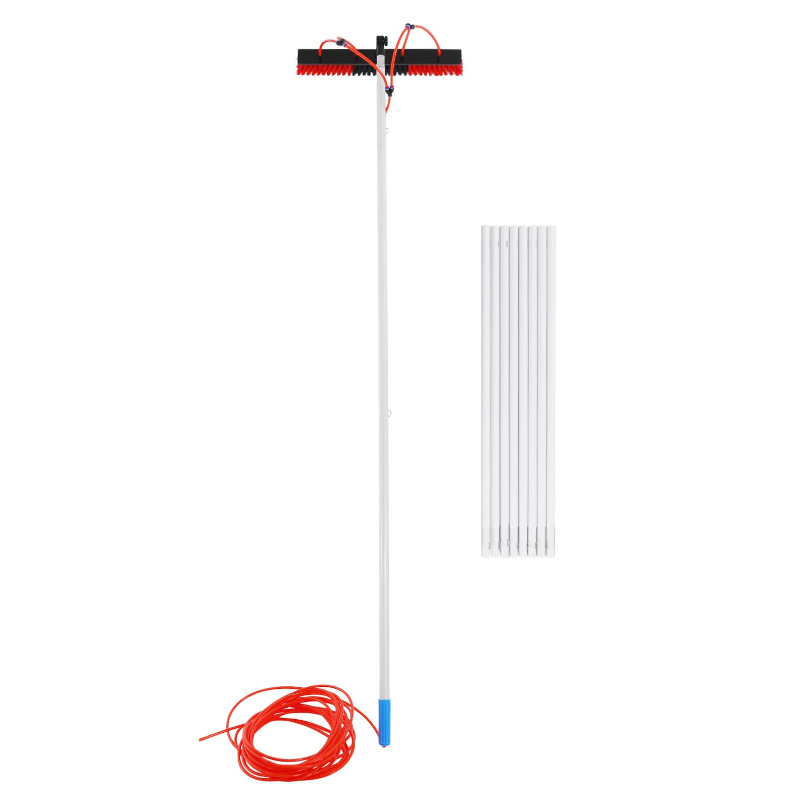 Reinigungsbürste für Solarpanel 10m Fensterreiniger Set mit 55cm Bürstenkopf Saubere Wasserbürste zur Reinigung von Solarmodulen Fenstern Wänden