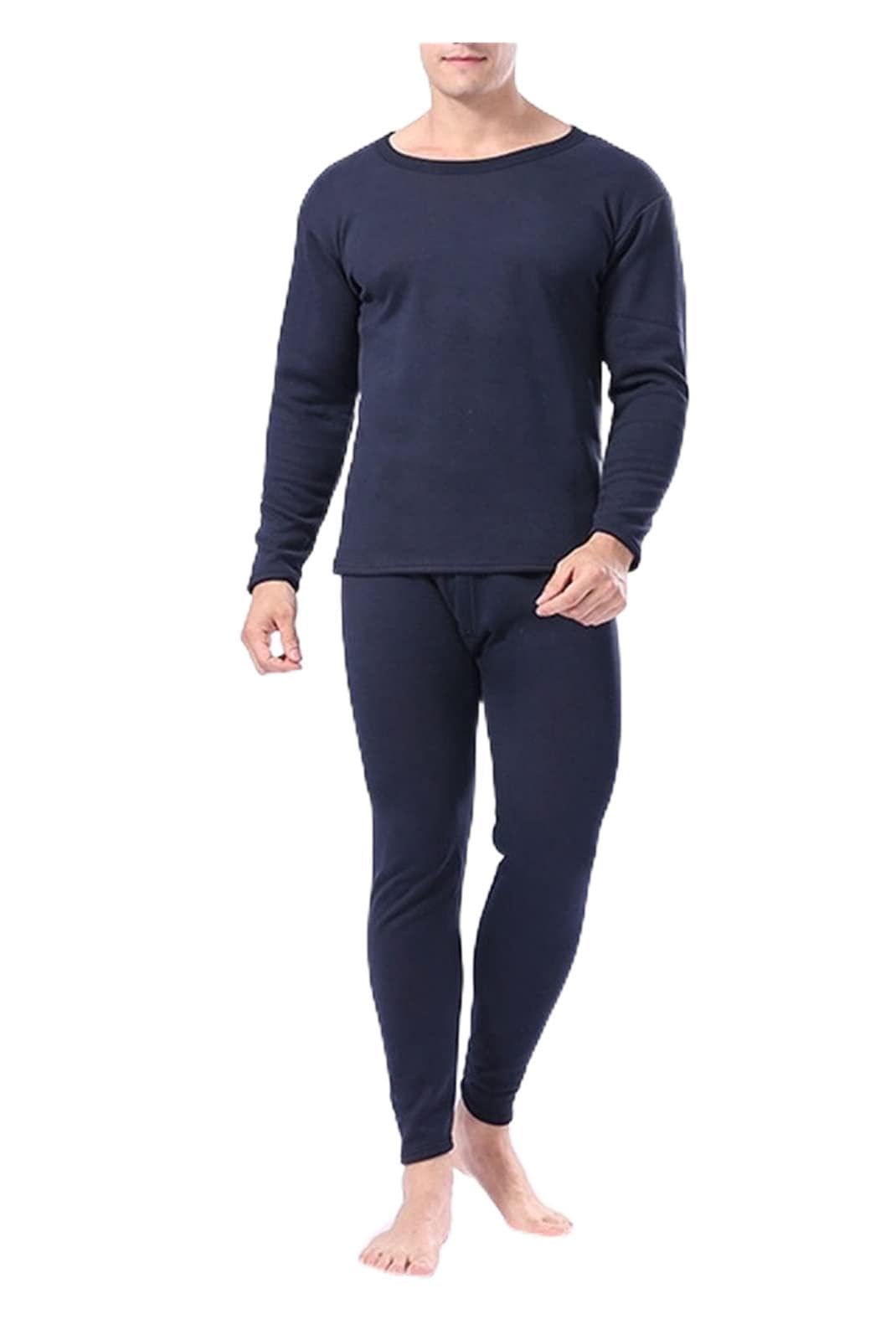 PAXAS Conjunto de Ropa Interior térmica de los Hombres de Terciopelo Grueso de Invierno para los Hombres Ropa Caliente en Capas Conjunto de Pijamas Masculinos Johns Largo