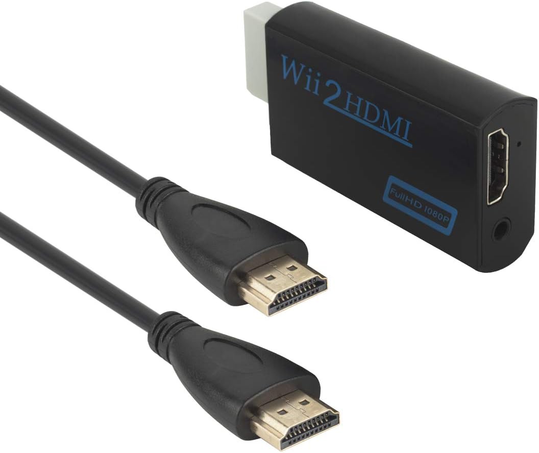 Wii to HDMI Adapter, Wii to HDMI Converter with 3ft HDMI Cable, 1080P