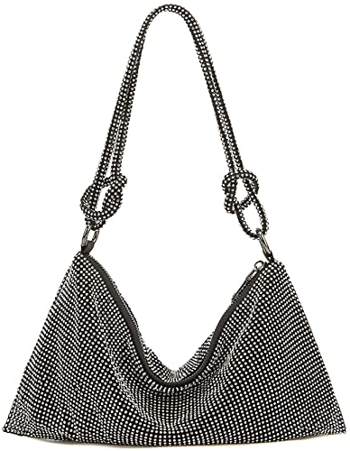 Image of Rhinestone Hobo Bag for Women Rhinestone Purses Sparkly Evening Handbag Shiny Diamond Purse for Wedding Parties 2026 | Rhinestone