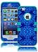Bastex Heavy Duty Hybrid Case For Apple iPhone 5, 5S, 5G - Soft Teal Silicone Cover Surrounded by Pretty Blue Antique Paisly Design Hard Shell
