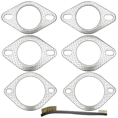 Strongthium 6 Pcs 2.25" 2.5" 3" Exhaust Gasket 2-Bolt