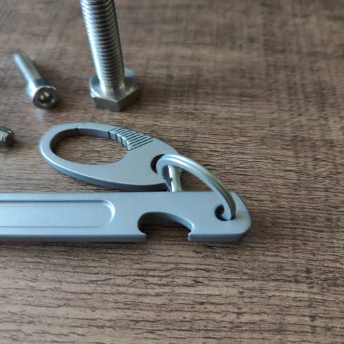 Rison-Titanium Wrench 5.9"/150Mm Fine Jaw Adjustable Wrench 0.79"/20Mm Jaw Capacity 2 In 1 Portable Travel Silver Gr5 Titanium Multi-Tool Titanium Wrench With Bottle Opener For Edc Backpack Tools #TOP7