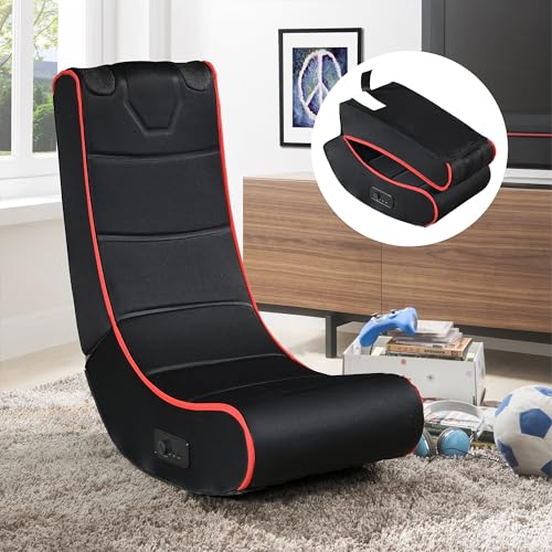 Floor Chair Video Gaming Chair, Floor Gaming Chair with Built-in Speakers for TV Playing Video Games, Foldable Backrest Meditation Lazy Chair for Teens and Adults
