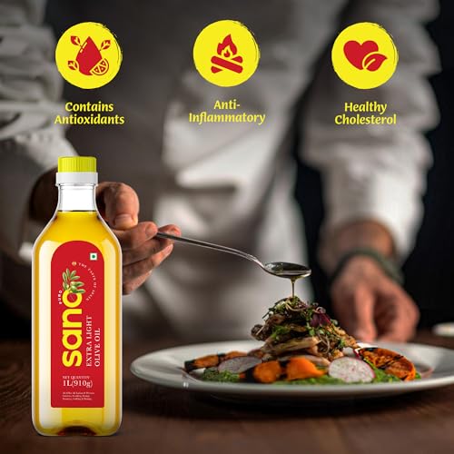 Image of Sano Extra Light Olive Oil 1 Litre | Product of Spain | Ideal for All Indian and Western Cuisines | Perfect for Cooking, Frying, Roasting, Grilling, and Baking | Versatile and Smart Cooking Oil