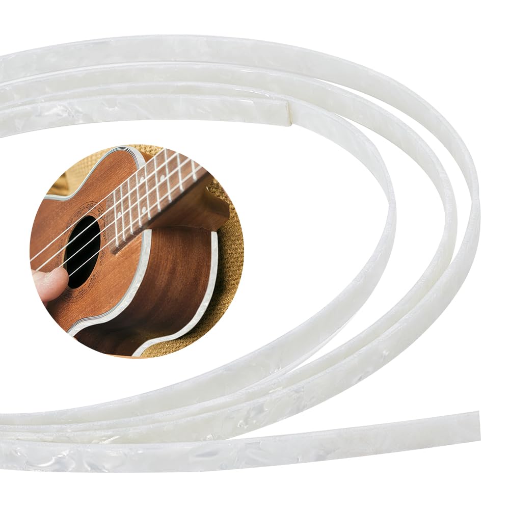 BENECREAT 4pcs White Plastic Guitar Binding Purfling Strip 1650x6x1mm Polished Guitar Binding Material ABS Guitar Pinding Parts for Acoustic Classical Guitar