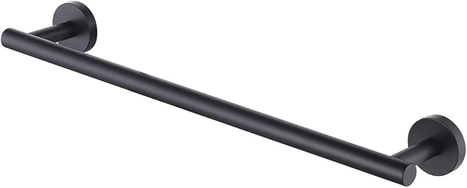 Amazon Brand - Umi Toalleros de Baño Taladro Toallero Negro Acero Inoxidable SUS304 Toallero Barra Negro Mate 45CM Montaje con tornillos, ...