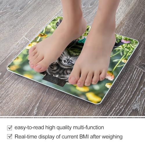 Báscula digital para baño diseño perro negro resistente vidrio templado miniatura 5