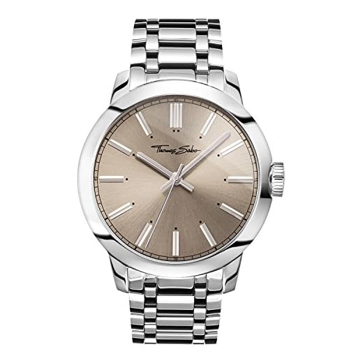 Thomas Sabo Reloj Analogico para Hombre de Mecánico con Correa en Acero Inoxidable WA0311-201-214-46