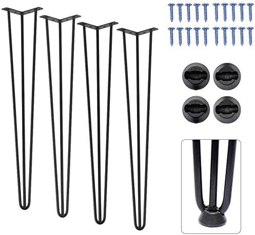 Signstek 28" Hairpin Table Legs with Heavy Duty Metal and Industrial Design for Coffee Tables, Modern Desks and Night Stands,Set of 4