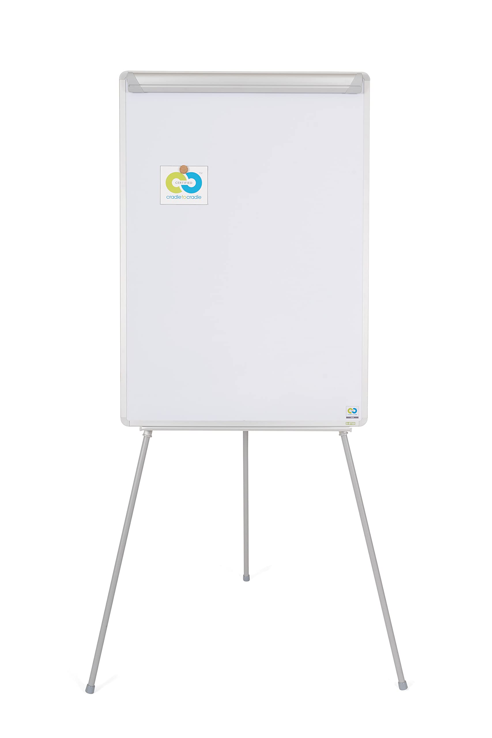 Bi-Office Lavagna Portablocco Earth, Cavalletto Treppiedi Eco-sostenibile Con Bracci Estensibili, Superficie In Acciaio Laccato Cancellabile a Secco Magnetica, 700 x 1000 mm (Euro)