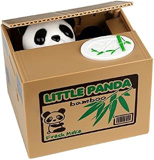HmiL-U Stealing Coin Money Box Automatic Stealing Coin Cent Penny Cat Piggy Bank With Voice Christmas/Birthday Gift for Kids Child (Panda)