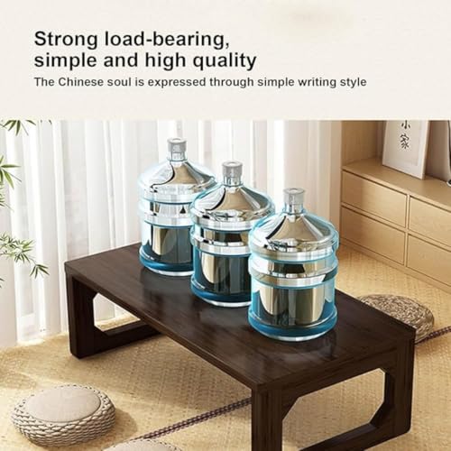 Image of Kang Bay Window Low Table, Spacious Top for Tea & Reading, Foldable Low-Profile Design with Heavy-Duty Load Capacity, Rose Wood, 60x40x28cm