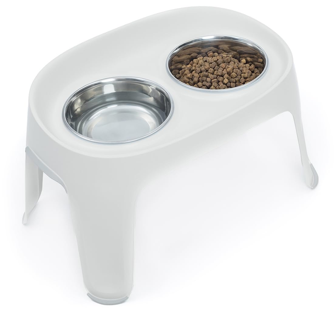 Knuffelwuff Highbar duży karmnik 2 x 3300 ml – miska dla psów podwyższona z antypoślizgowym silikonem – podwójna miska – miska do picia i miska na karmę dla dużych, średnich i małych psów