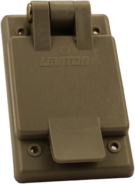 Leviton 15 Amp, 125 Volt, Power Inlet Receptacle, Straight Blade, Industrial Grade, Grounding, 5278-FWP, Gray