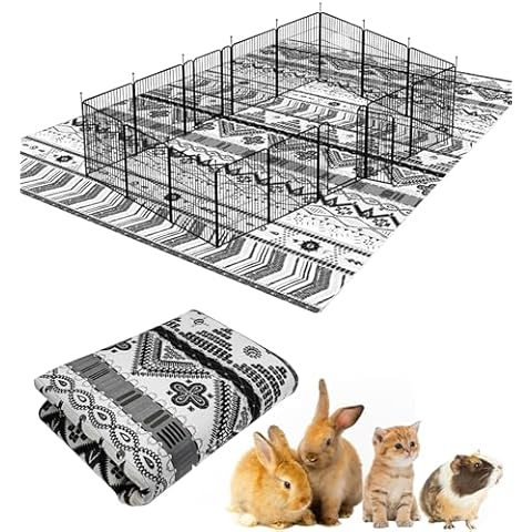 BNOSDM 91" X 63" Extra Large Cage Liners for Rabbits Washable Rabbit Pad Large Bunny Mat Anti Slip Rug for Bunnies, Pet Carpet for Chinchillas Cats Guinea Pigs Ferrets Dogs Cover