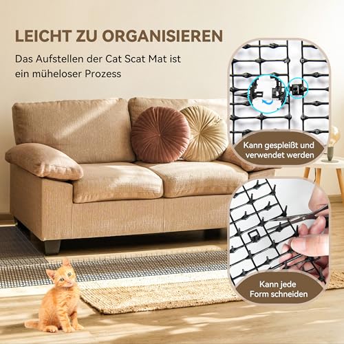 Der Rose Kyrieval 30 x 200 cm Dornengitter Gegen Katzen, Katzengitter, Katzenabwehrmatte, Katzenabwehr Garten, Anti-Katzen-Katzenschreck für Garten