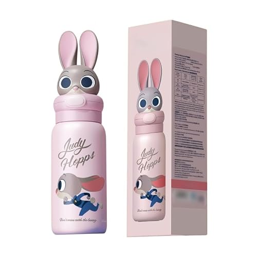 MINISO Disney Cartoon Portable Insulated Cup - Judy, Nick & Stitch, Cute and Exquisite, Perfect for Collection and Gifting as Birthday Presents (Judy)