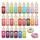 Oil Based Food Coloring,24 Colors Food Coloring Set for Cake Decorating,Chocolate,Baking,Edible Oil Food Dye for Butter,Cookies,Fondant(.20 fl.oz/bottle)