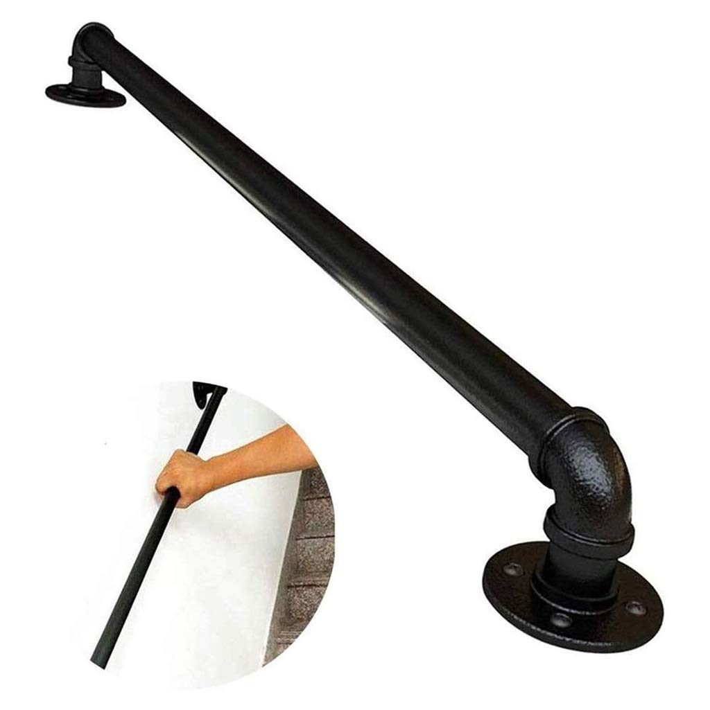 Main courante en fer forgé de style industriel avec supports de montage premium