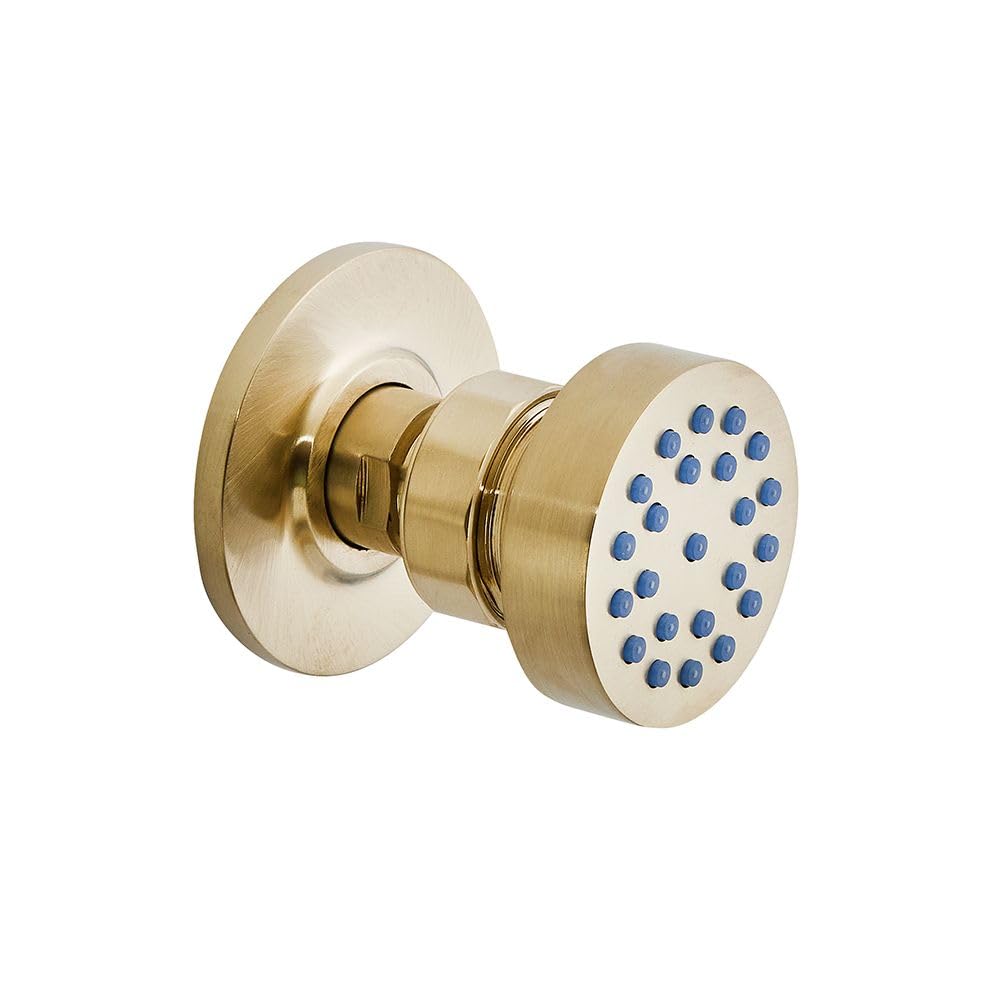 Milano Brushed Brass Elizabeth Front Fix Bathroom Shower Round Body Jet