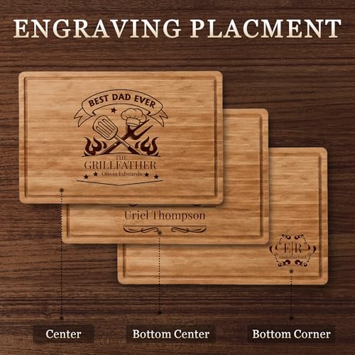Tabla de cortar rectangular de bambú personalizada para papá miniatura 5