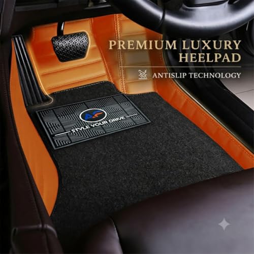 Image of Autofurnish Premium 9D Car Mat Full Set for KIA Carens Clavis (7 Seater) 2025 || Luxury Leather Dual-Stitch Full Set 9D Car Floor Mat || 100% Waterproof || Color : Tan Tan