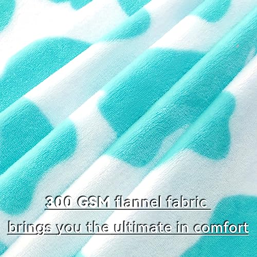 Image of Blue Throw Blanket for Couch Bed, Warm Fuzzy Fleece Soft Blankets for Adults Kids, Light Blue Gifts for Women Girls Boys, Cozy Cute Coastal Living Room Decor, 50x60 Inches