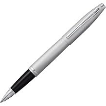Cross Calais Refillable Rollerball Pens in a Luxury Gift Box - Medium Point, Black Ink, Satin Chrome