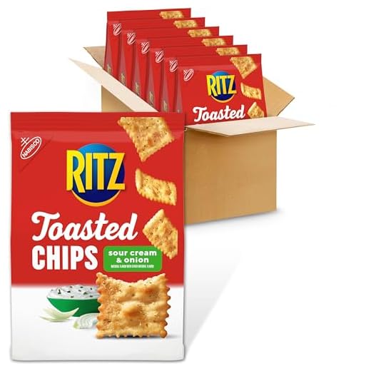 RITZ Toasted Chips Sour Cream and Onion Crackers,8.1 oz Bags(pack of 6)