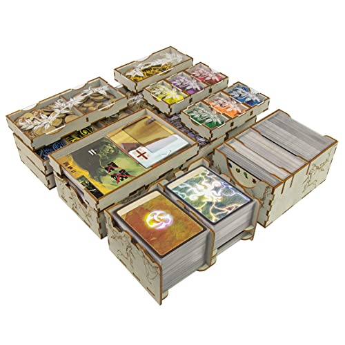 Smonex Spirit Island Organizer Insert Compatible With Most Of Spirit Island Expansion - Laser Engraved Spirit Island Board Game Organizer Box Made From Strong Plywood - Hand Crafted Board Game Insert #TOP27