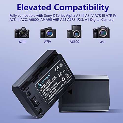 Artman Np-Fz100 Battery And Dual Usb Charger For Sony Z Series Alpha A7 Iii A7 Iv A7R Iii A7R Iv A7S Iii A7C, A6600, A9 A9Ii A9R A9S A7R3, Fx3, A1 Camera (2280Mah) #TOP1