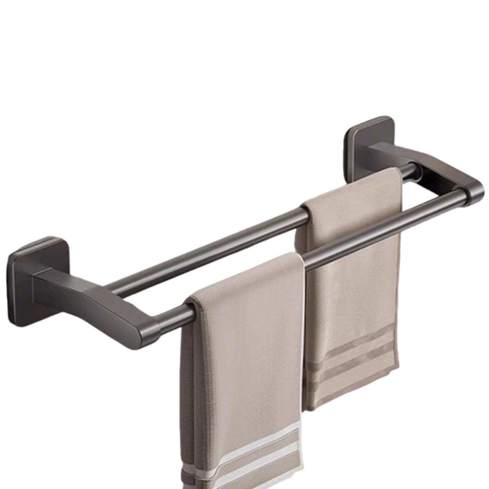 Tringle à serviettes adhésive 30 cm gris Barre de support mural sans perçage pour salle de bain