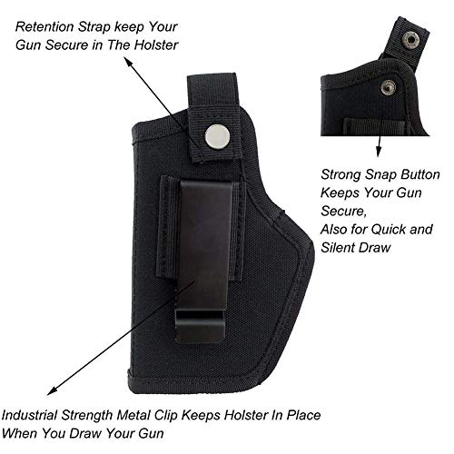 Gürtelholster,Waffenholster,Pistolen Holster,Taktische Pistolenholster,Concealed Carry with Metal Clipp,Gelten Klein und… – Bild 4