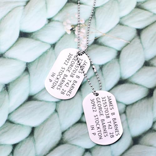 Stainless Steel James B Barnes Bucky Military Dog Tags Necklace Cosplay Costume Prop4