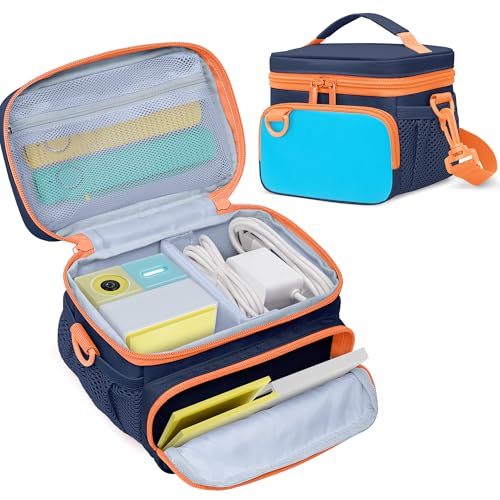GRAOSO Travel Carrying Case Compatible with Nex Playground Game System, Storage Bag for Indoor Family Video Console, Remote and More Accessories with Handle & Shoulder Strap, Blue (Case Only)