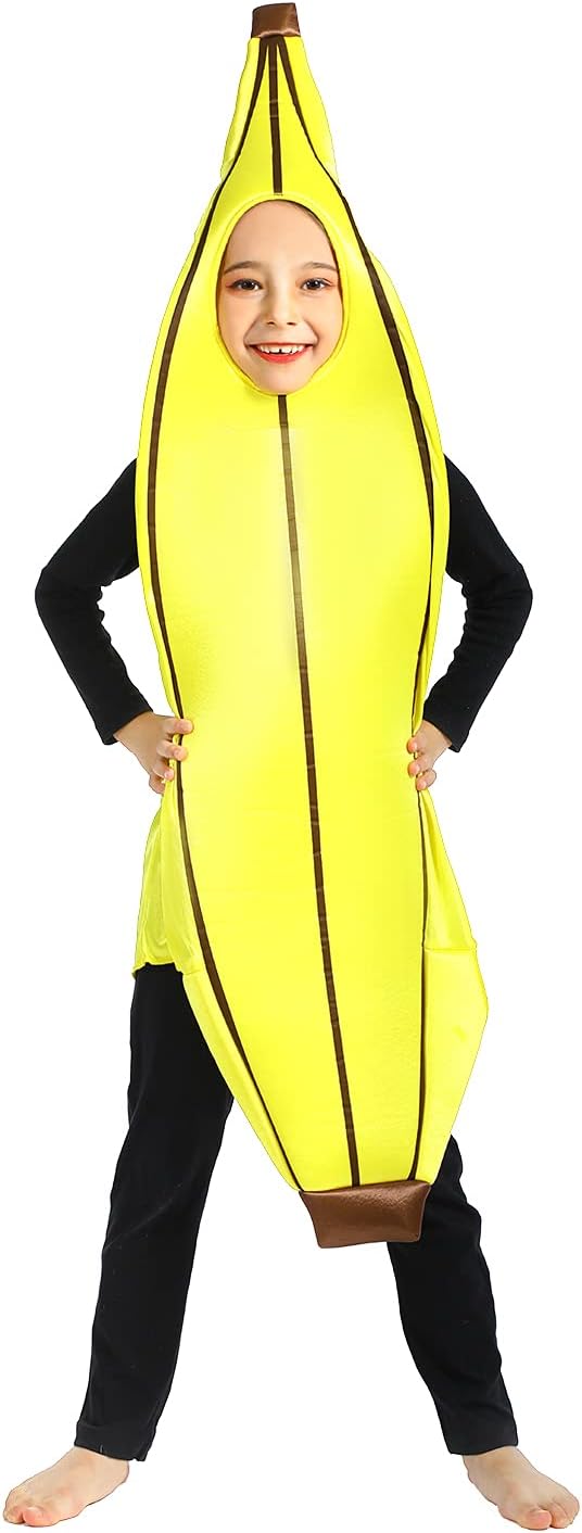 Wizland Child Banana Role Play Costume, Fancy Dress Kid Banana Costume for Halloween and Dress Up Party - Image 3