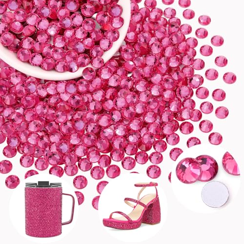 Image of 400PCS SS30 /6mm Crystal Glass Rhinestones for Bedazzling (Rose) | Flatback Rhinestones for Crafting DIY Nail Art Makeup Decoration, Gems Diomand Charms for Tumbler Shoes Clothing Mug