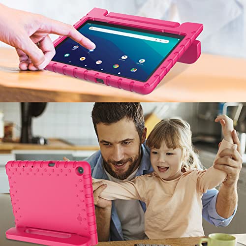 Avawo Kids Case For Onn 10.1” Model 100011886 Tablet (2Nd Generation, 2020), Light Weight Shock Proof Handle Stand Case For Walmart Onn 10.1 Inch Tablet (Just Fit 2020, 2Nd Generation), Hot Pink #TOP3