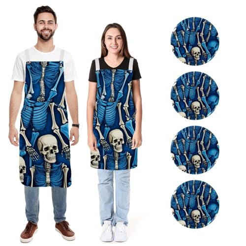 Tablier de cuisine réglable bleu fini les taches sur vos vêtements