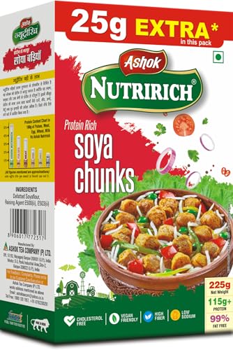 ASHOK NUTRIRICH Soya Chunks (200g +25g extra) 115g+Protein | 99% Fat Free |Cholesterol Free | Vegan Friendly | High Fiber(Soya Chunks 225g Pack of 2) (B0CD2JLK5B) Amazon Price History, Amazon Price Tracker