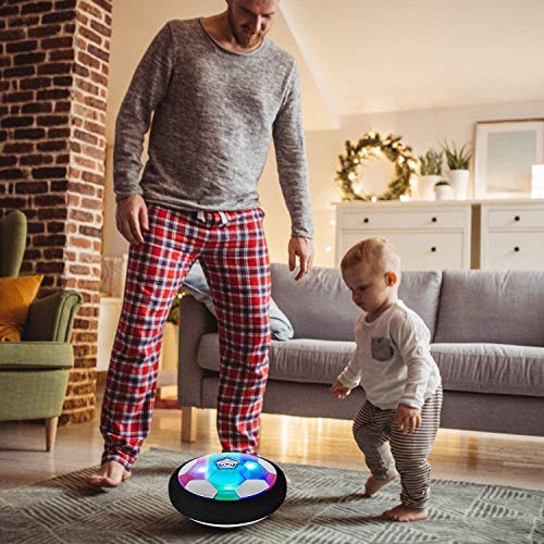 Hover Ball Set with 2 Goals, USB Rechargeable with LED Light and Inflatable Soccer Ball, Air Floating Soccer with Safe Bumper for Indoor Outdoor Sports Ball Game, Football Toy for Boy Girl Best Gift - Thumbnail 6