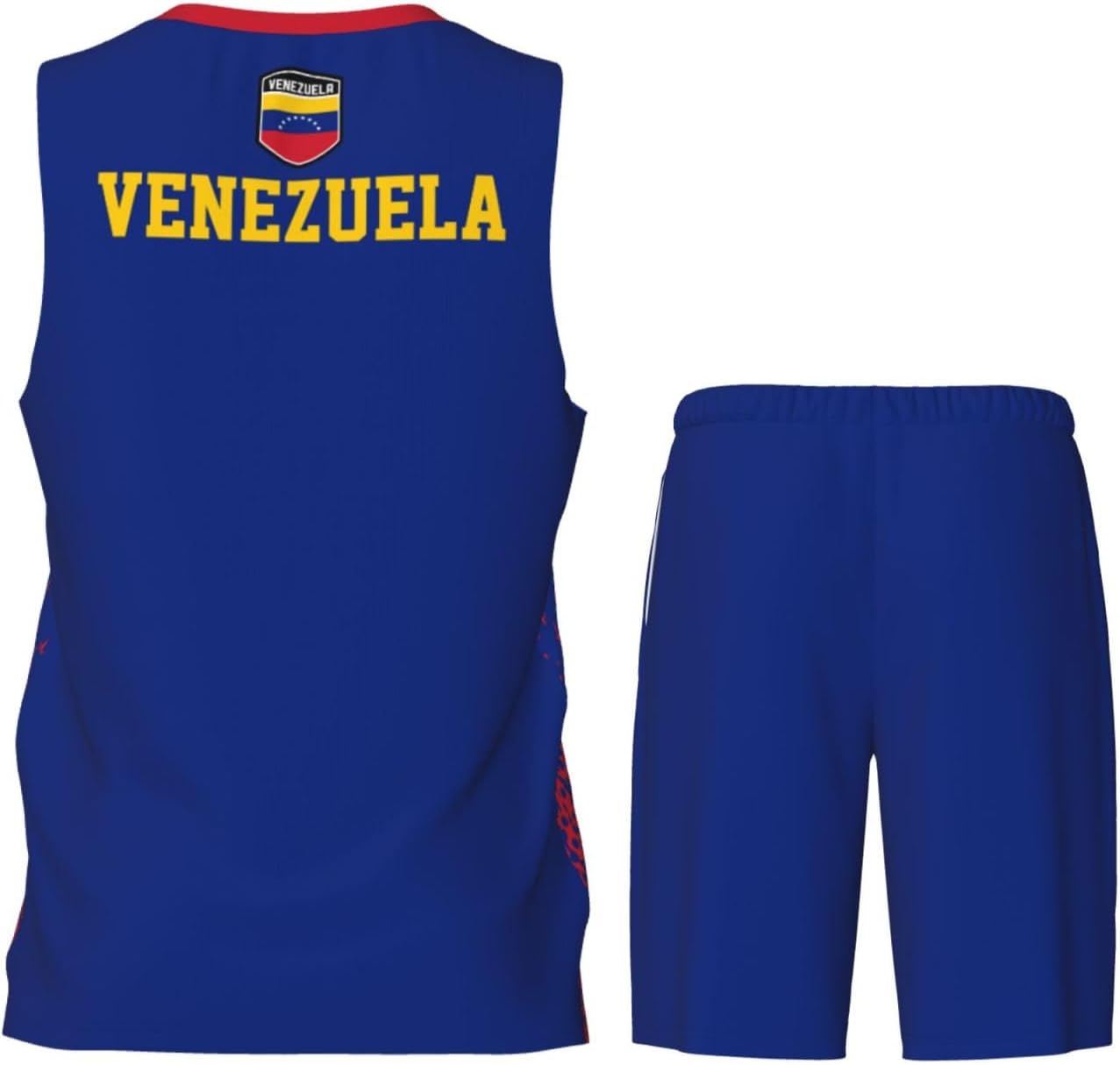 Venezuela Flag Grain (3) Basketball Jersey Uniform Suit for Men Adults Training Athletic Set