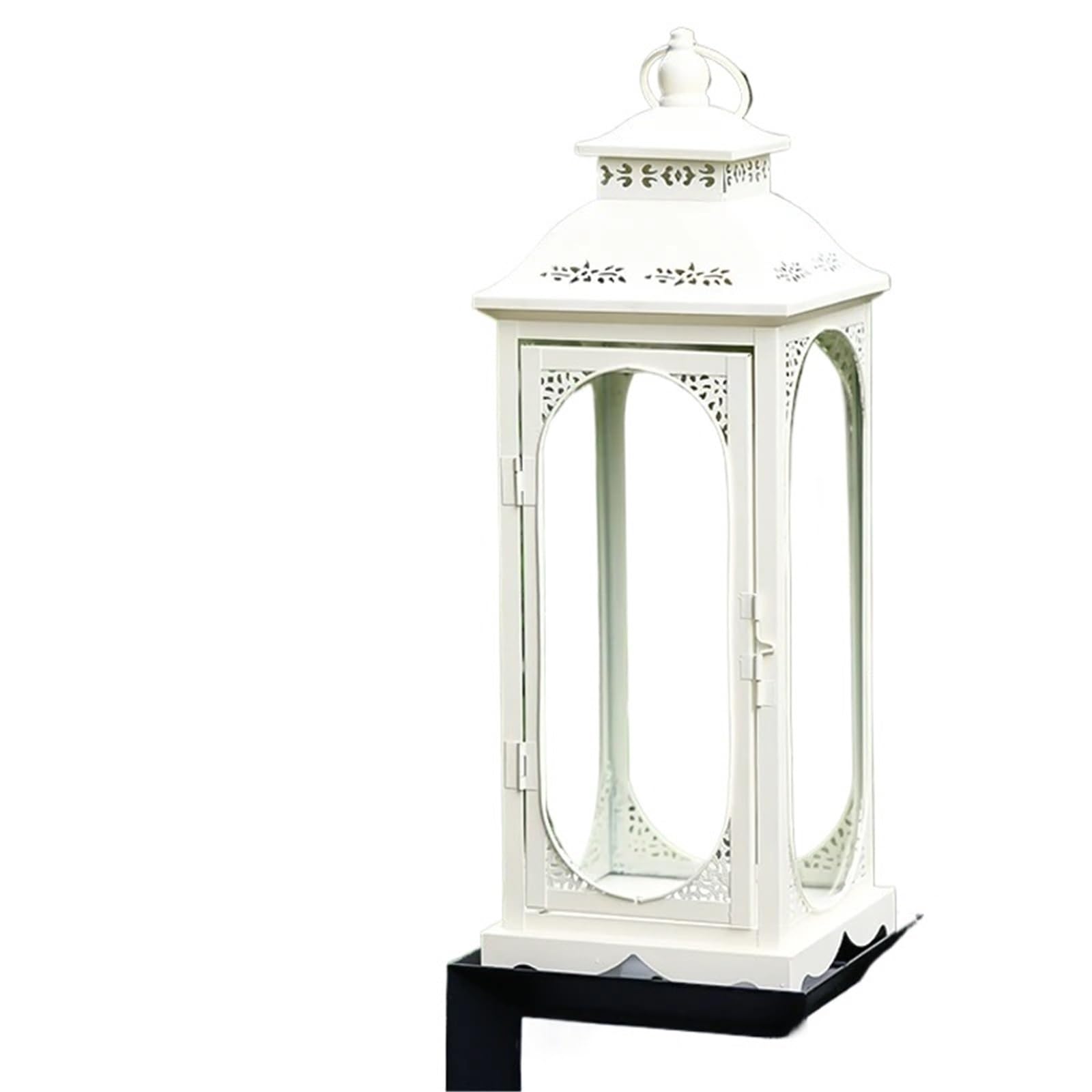 Decorative Lanterns Wrought Iron Candlestick Style Windproof Lamp Glass Lantern Candle Holder For Wedding Ornament Outdoor Home Floor