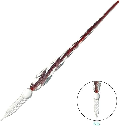 Miniatura 9 de Juego de bolígrafos de inmersión de vidrio, pluma de firma de vidrio hecha a mano, elegante bolígrafo de inmersión de cristal, bolígrafo de regalo