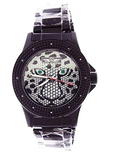 Men 's King Master 50 mm Round 12 Diamond Watch Tiger Face�u���b�N�P�[�X