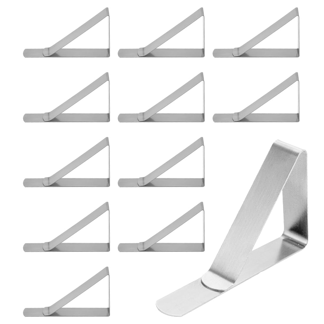 12 Pezzi Fermatovaglia in Acciaio Inox per Tavoli Spessi, Fermatovaglia da Tavola per Esterni, per Spessore Tavolo 4.5 cm (4,6 x 7,7 cm)