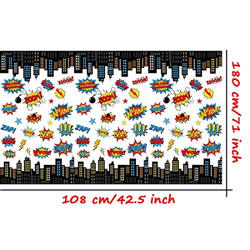 MIANRUII 4 Pack Superhero Plastic Table Cover 43 "x 71" Superhero Tablecloths Party Supplies Decorations - Image 3