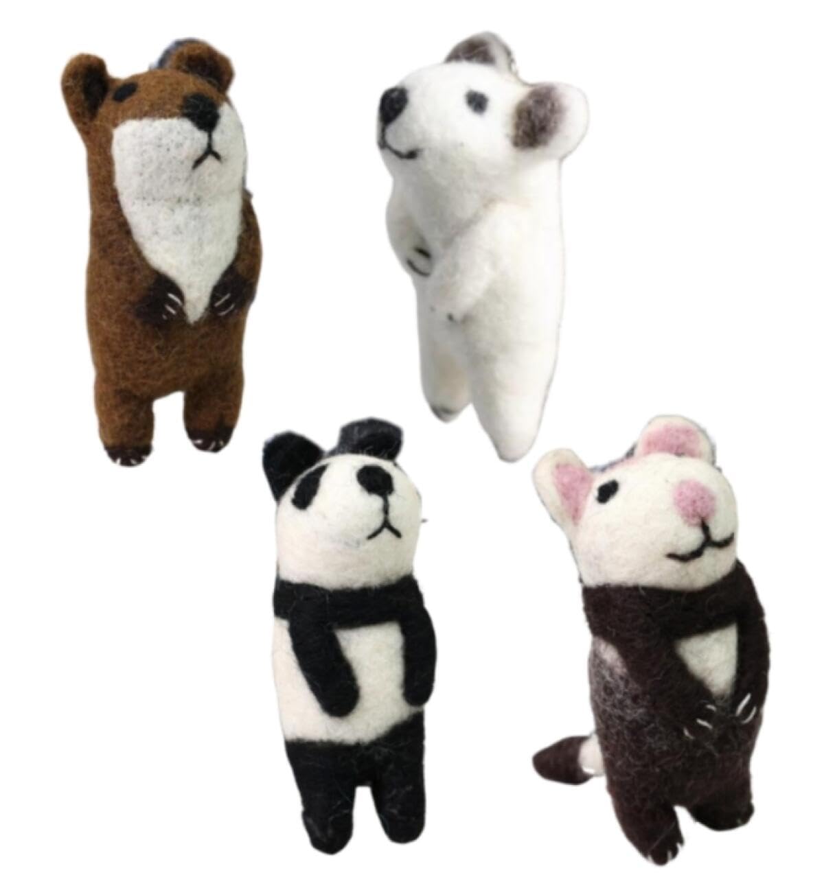 YJIUYUANQ DIY Wool Felt Brooches Kits, Handmade Wool Needle Felting Crafts Embellishments kit - 4 Design