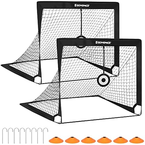 SONGMICS Fußballtor für Kinder, 2er Set, tragbar und faltbar Cover